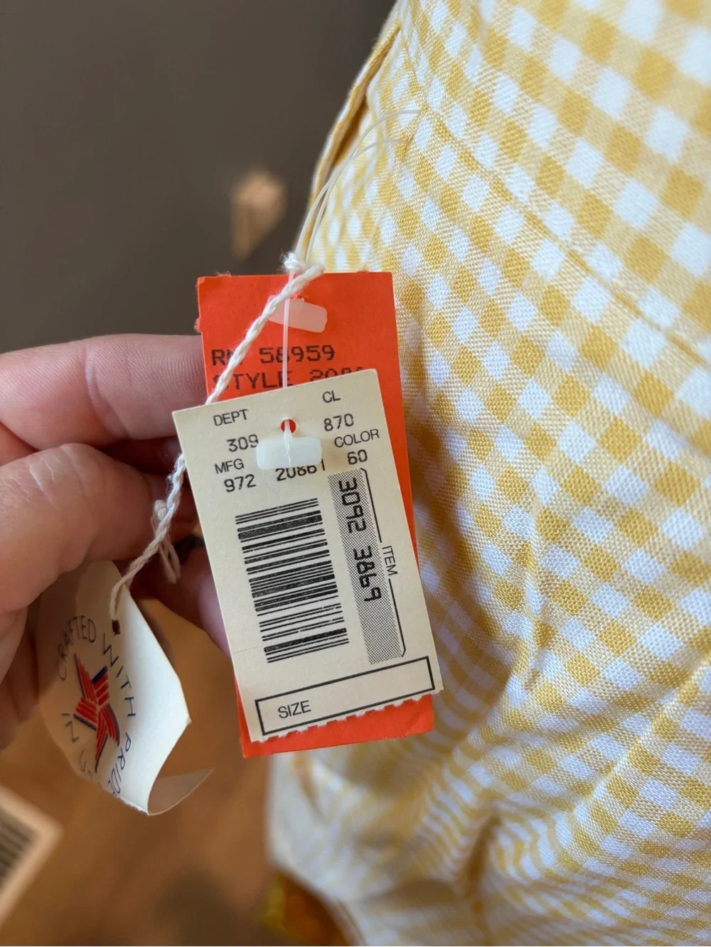 Carolyne Simpson Vintage Yellow Gingham Bermuda Shorts Size 8 NWT USA Made